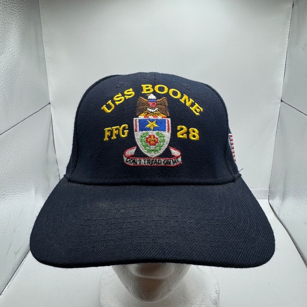 The Corps USS Boone FFG 28 Navy Blue Military Embroidered Hat Made in USA